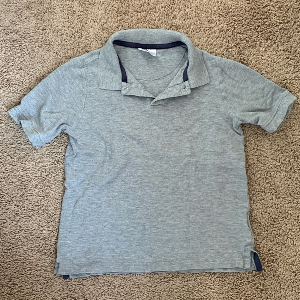 Hanna Andersson boy grey polo tee 130 cm/8T